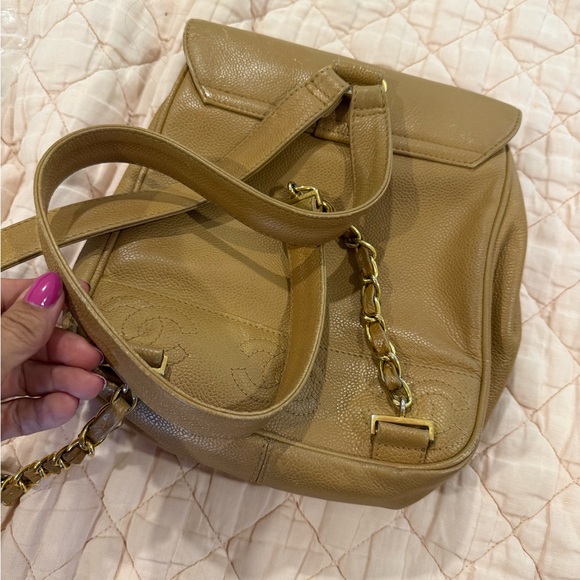 Vintage Chanel Tan triple C backpack main image 16